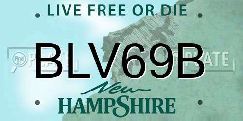 BLV69B New Hampshire License Plate