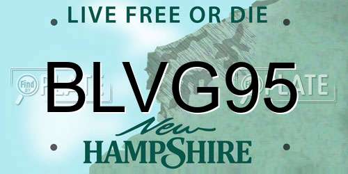 BLVG95 New Hampshire License Plate