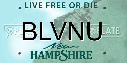 BLVNU New Hampshire License Plate