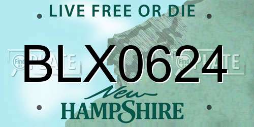 BLX0624 New Hampshire License Plate