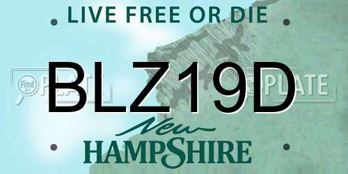 BLZ19D New Hampshire License Plate