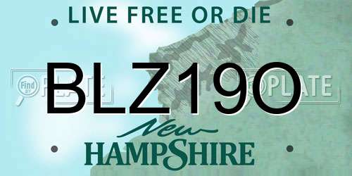 BLZ19O New Hampshire License Plate