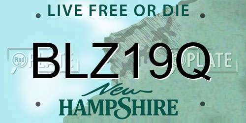 BLZ19Q New Hampshire License Plate