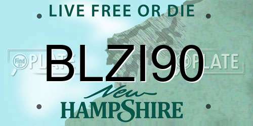 BLZI90 New Hampshire License Plate