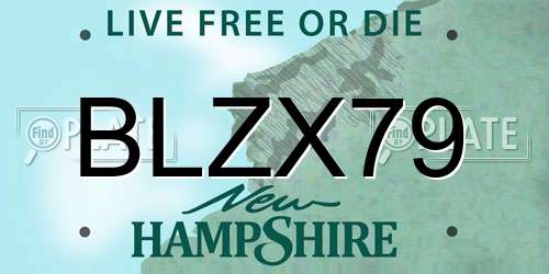 BLZX79 New Hampshire License Plate