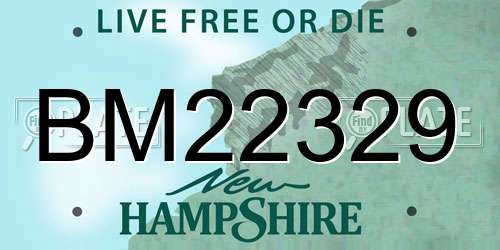 BM22329 New Hampshire License Plate