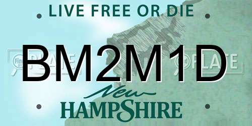 BM2M1D New Hampshire License Plate