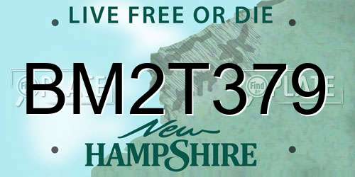 BM2T379 New Hampshire License Plate