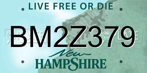 BM2Z379 New Hampshire License Plate