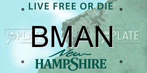 BMAN New Hampshire License Plate