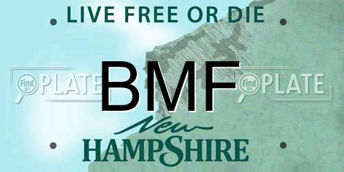 BMF New Hampshire License Plate