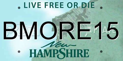 BMORE15 New Hampshire License Plate