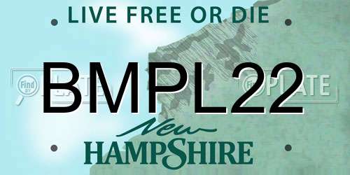 BMPL22 New Hampshire License Plate