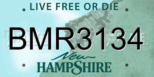 BMR3134 New Hampshire License Plate