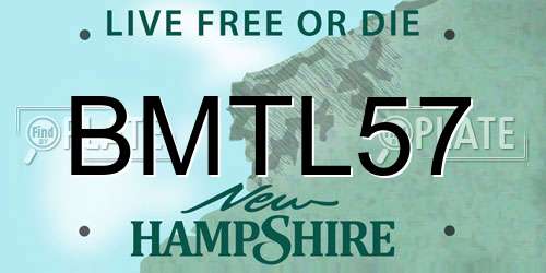 BMTL57 New Hampshire License Plate