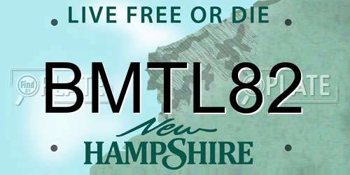 BMTL82 New Hampshire License Plate