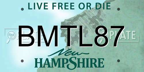 BMTL87 New Hampshire License Plate