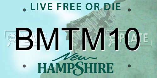 BMTM10 New Hampshire License Plate