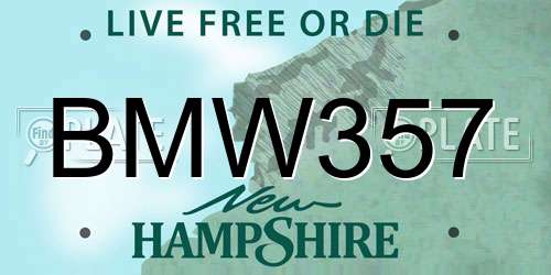 BMW357 New Hampshire License Plate