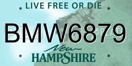 BMW6879 New Hampshire License Plate