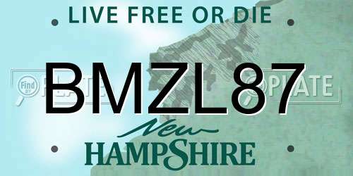 BMZL87 New Hampshire License Plate