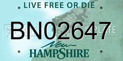 BN02647 New Hampshire License Plate