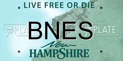 BNES New Hampshire License Plate