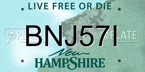 BNJ57I New Hampshire License Plate