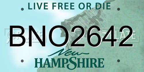 BNO2642 New Hampshire License Plate