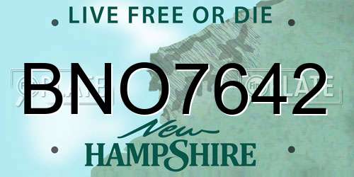 BNO7642 New Hampshire License Plate