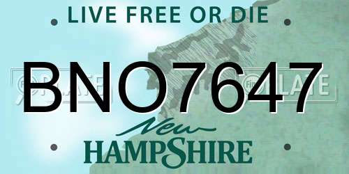 BNO7647 New Hampshire License Plate