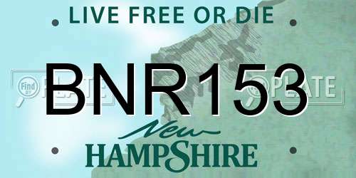 BNR153 New Hampshire License Plate
