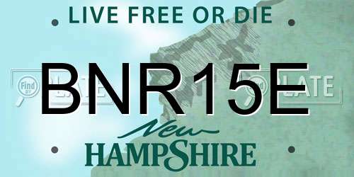 BNR15E New Hampshire License Plate