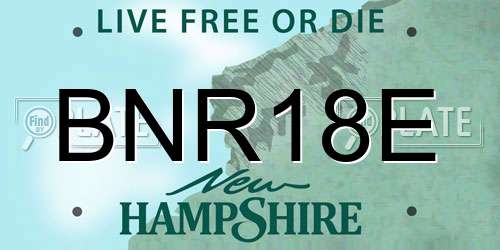 BNR18E New Hampshire License Plate