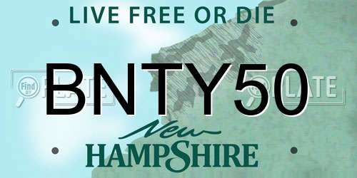 BNTY50 New Hampshire License Plate