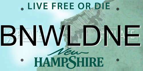 BNWLDNE New Hampshire License Plate