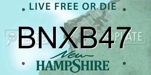 BNXB47 New Hampshire License Plate