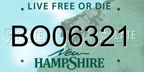 BO06321 New Hampshire License Plate