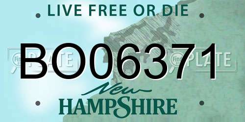 BO06371 New Hampshire License Plate