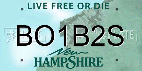BO1B2S New Hampshire License Plate