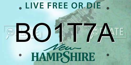 BO1T7A New Hampshire License Plate