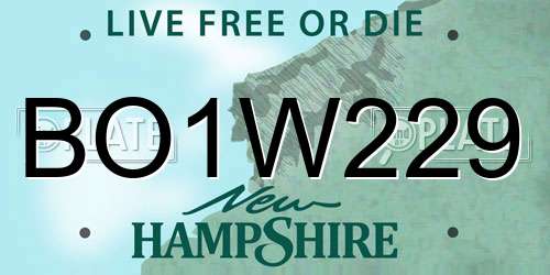 BO1W229 New Hampshire License Plate