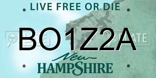 BO1Z2A New Hampshire License Plate