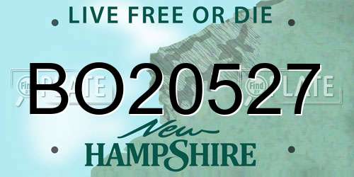 BO20527 New Hampshire License Plate