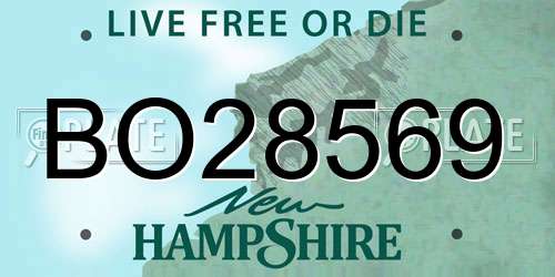 BO28569 New Hampshire License Plate