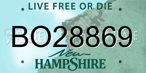BO28869 New Hampshire License Plate