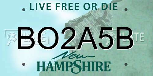 BO2A5B New Hampshire License Plate