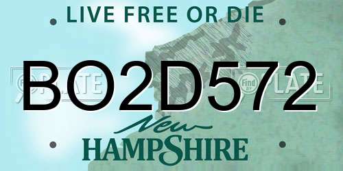 BO2D572 New Hampshire License Plate