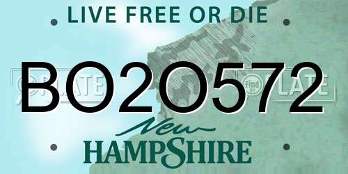 BO2O572 New Hampshire License Plate