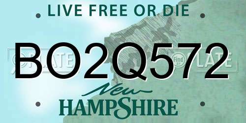 BO2Q572 New Hampshire License Plate